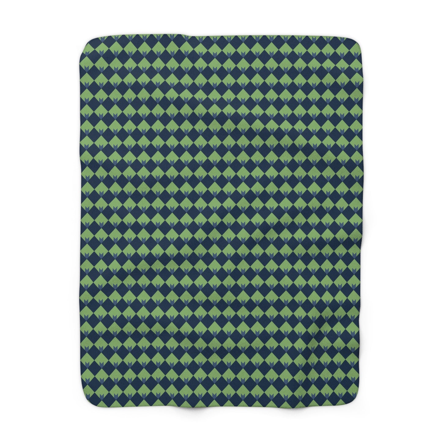 Diamond Bloom-Sage & Navy Fleece Blanket