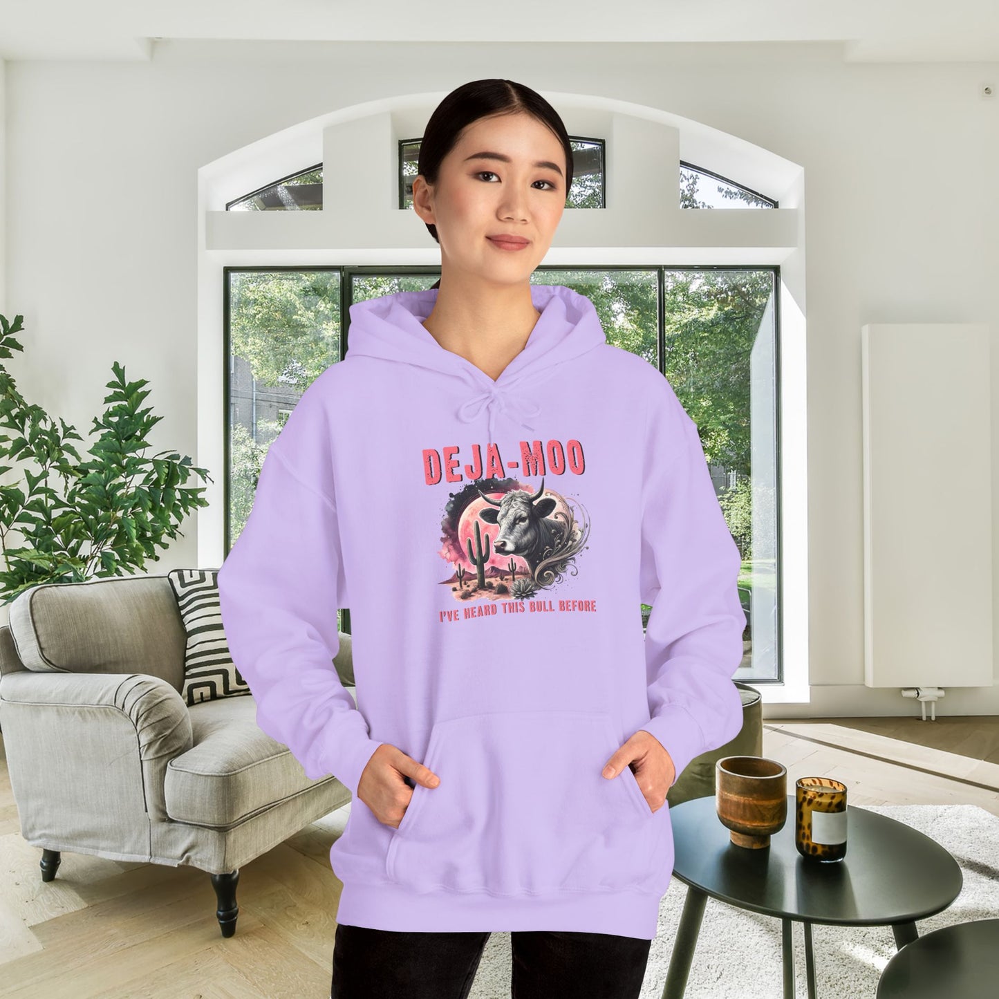 Deja Moo I've Heard This Bull Before Heavy Blend™ Hooded Sweatshirt