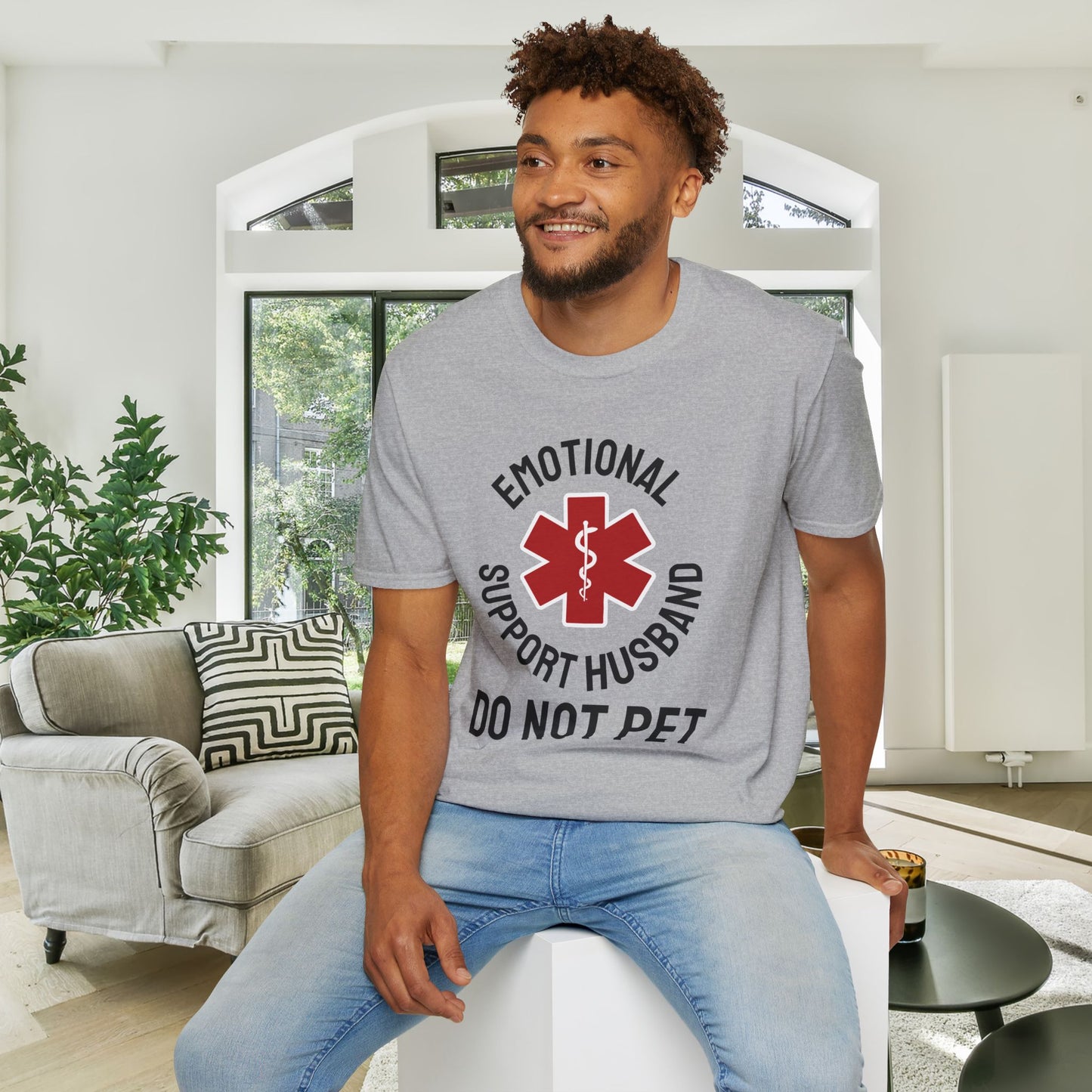 Emotional Support Husband Do Not Pet Adult T-shirt