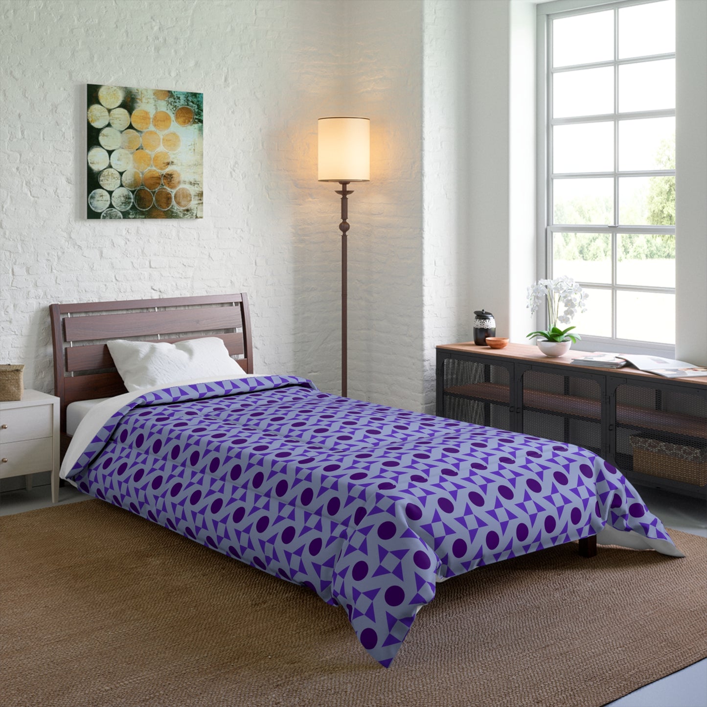 Violet Pinwheels Basic Bedding Set