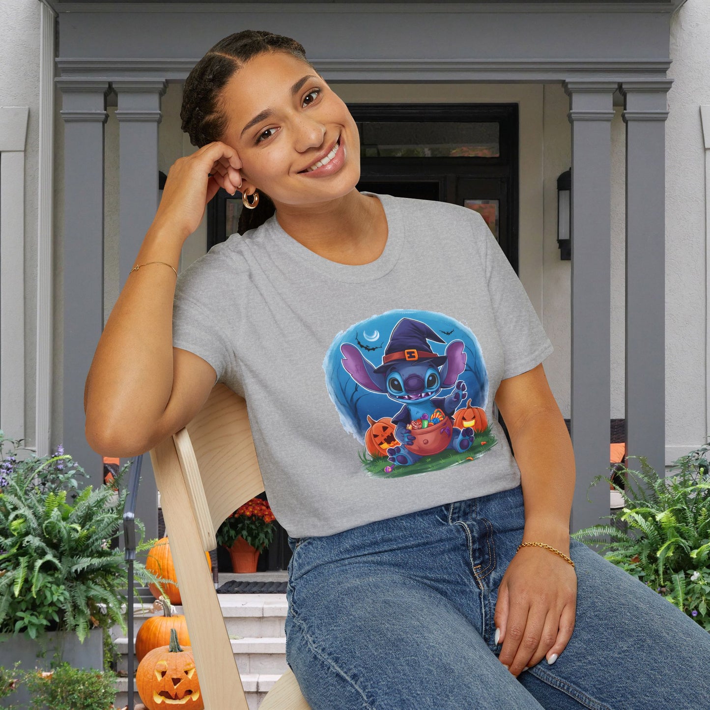 Halloween Stitch Adult T-shirt