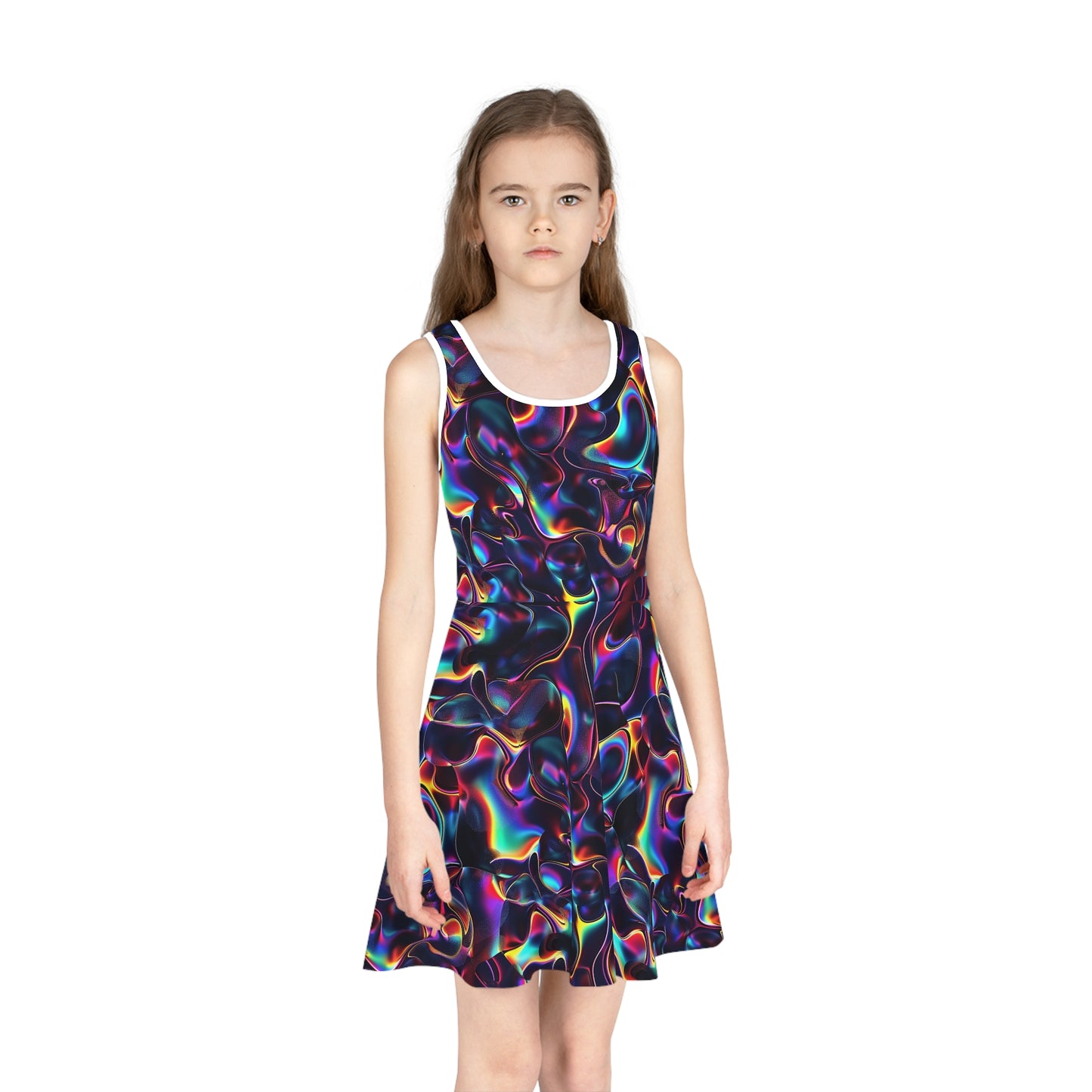 Holographic Mirage Girls' Sleeveless Sundress