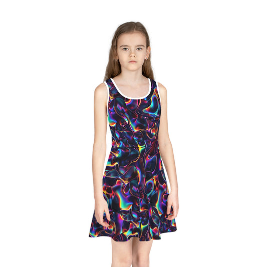 Holographic Mirage Girls' Sleeveless Sundress