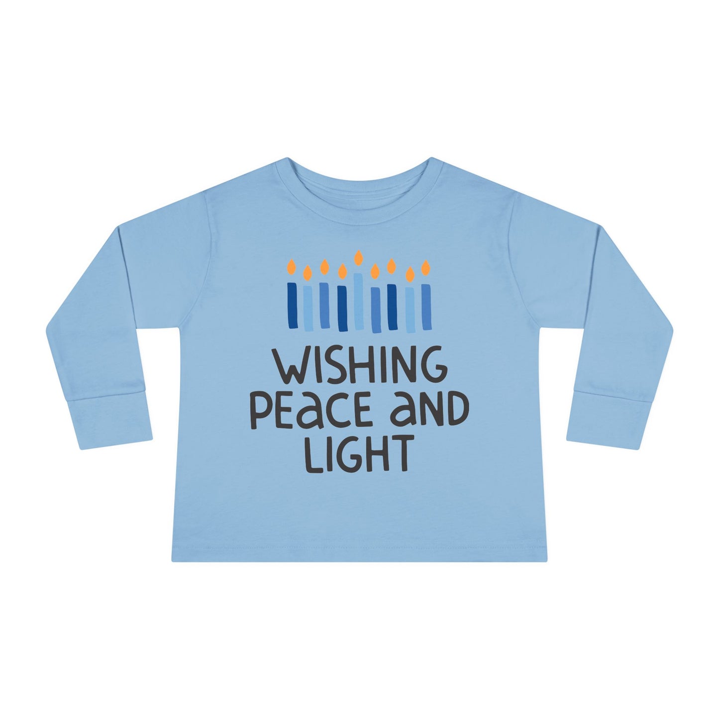 Hanukkah Wishing Peace & Light Toddler Long Sleeve Tee