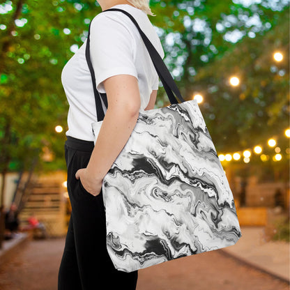 Frost Veil Marble Canvas Tote Bag