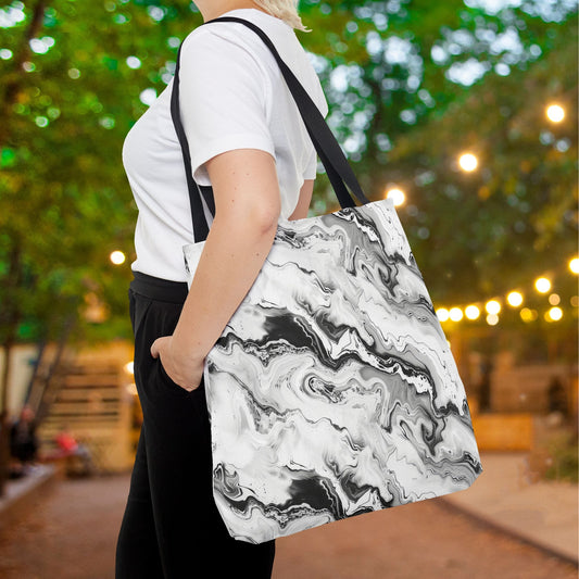 Frost Veil Marble Canvas Tote Bag