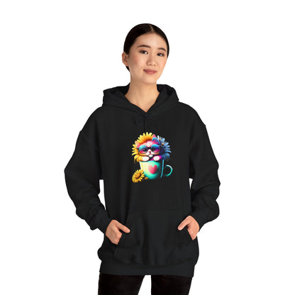 Cute Sunflower Kitten Heavy Blend™ Hooded Sweatshirt