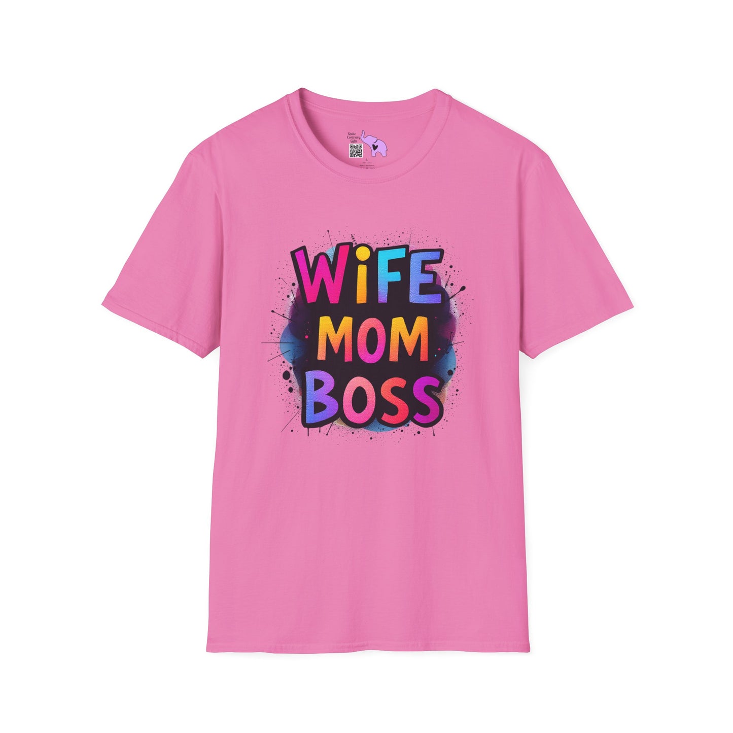 Wife Mom Boss (Primary Colors) Adult T-shirt