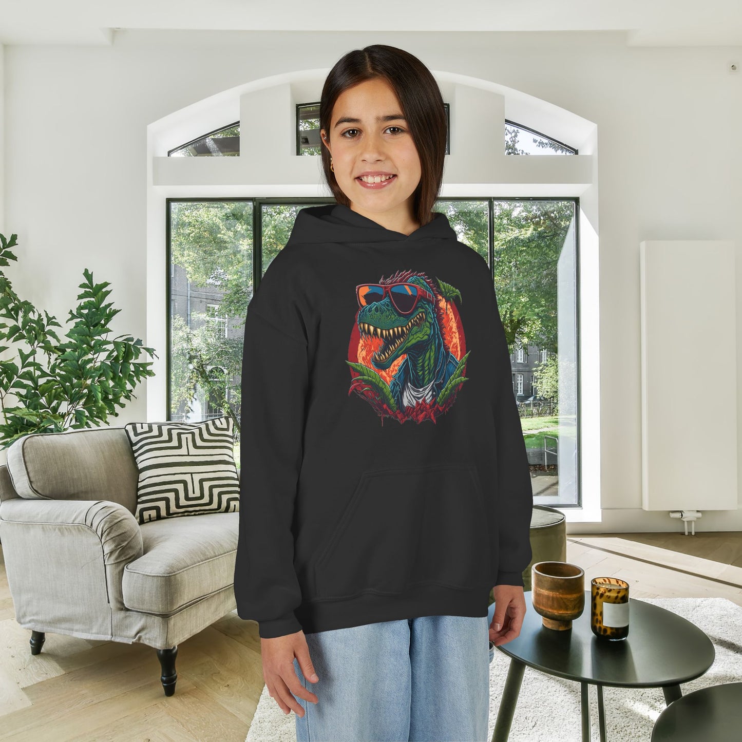 Cool Dinosaur Youth Hoodie