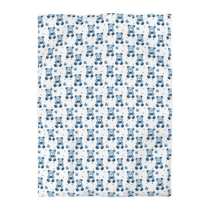 Blue Bear Hugs Microfiber Duvet Cover