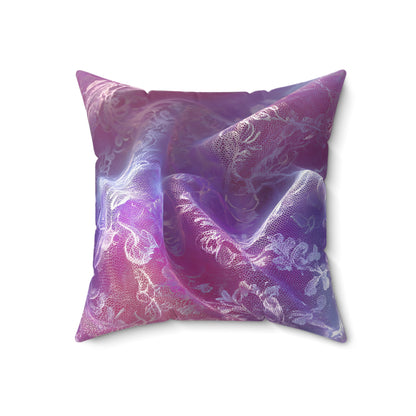 Blush Orchid Sheer & Lace Throw Pillow