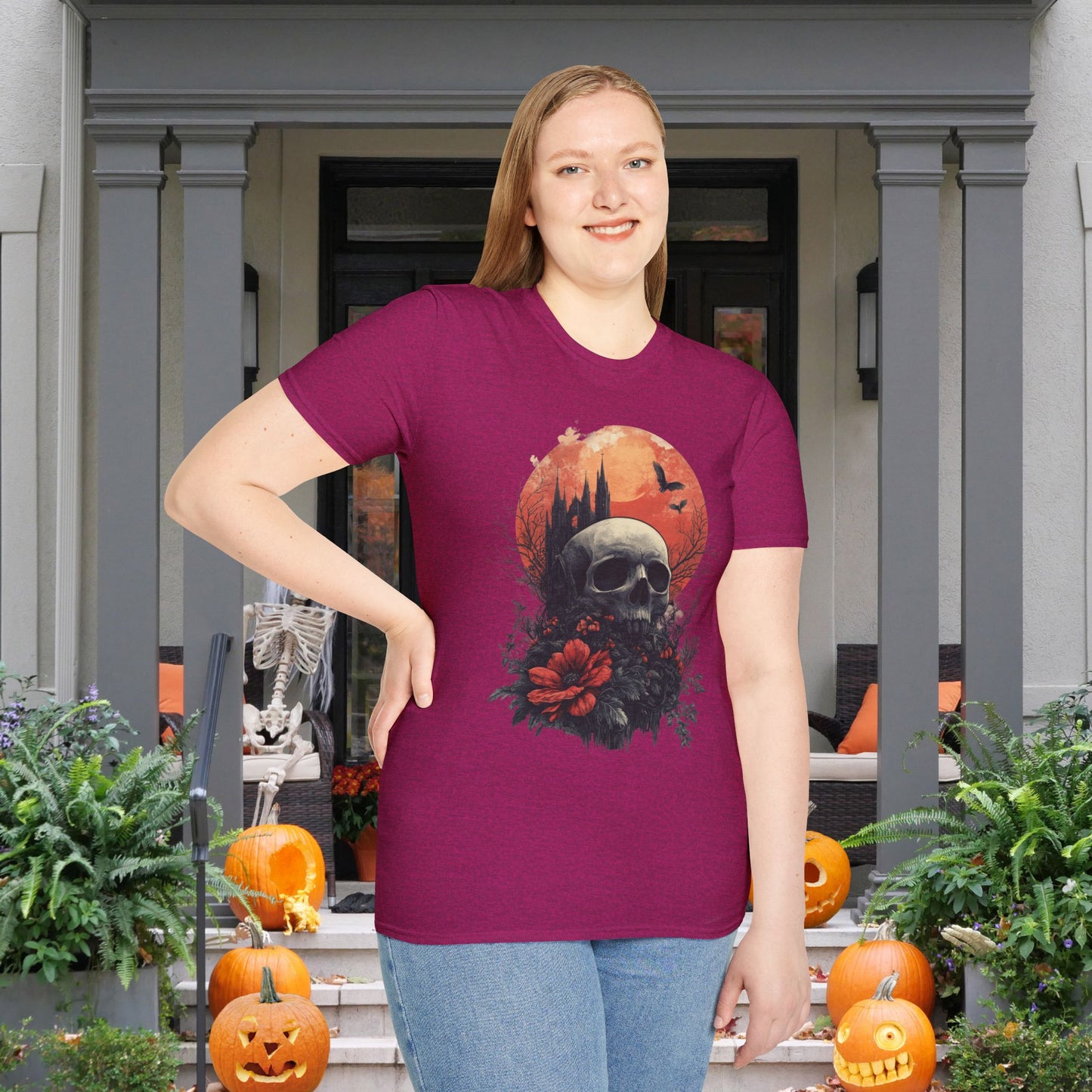 Halloween Graveyard Adult T-shirt