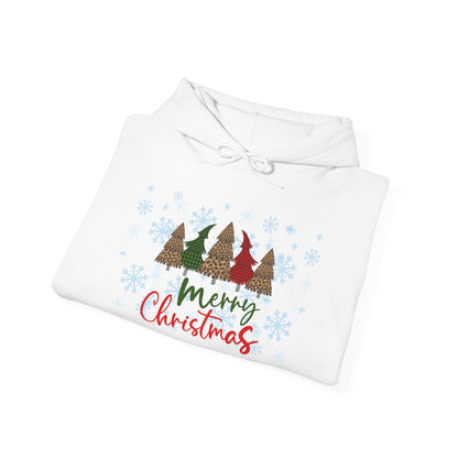 Merry Christmas Checkered Trees Adult Heavy Blend™ Hoodie