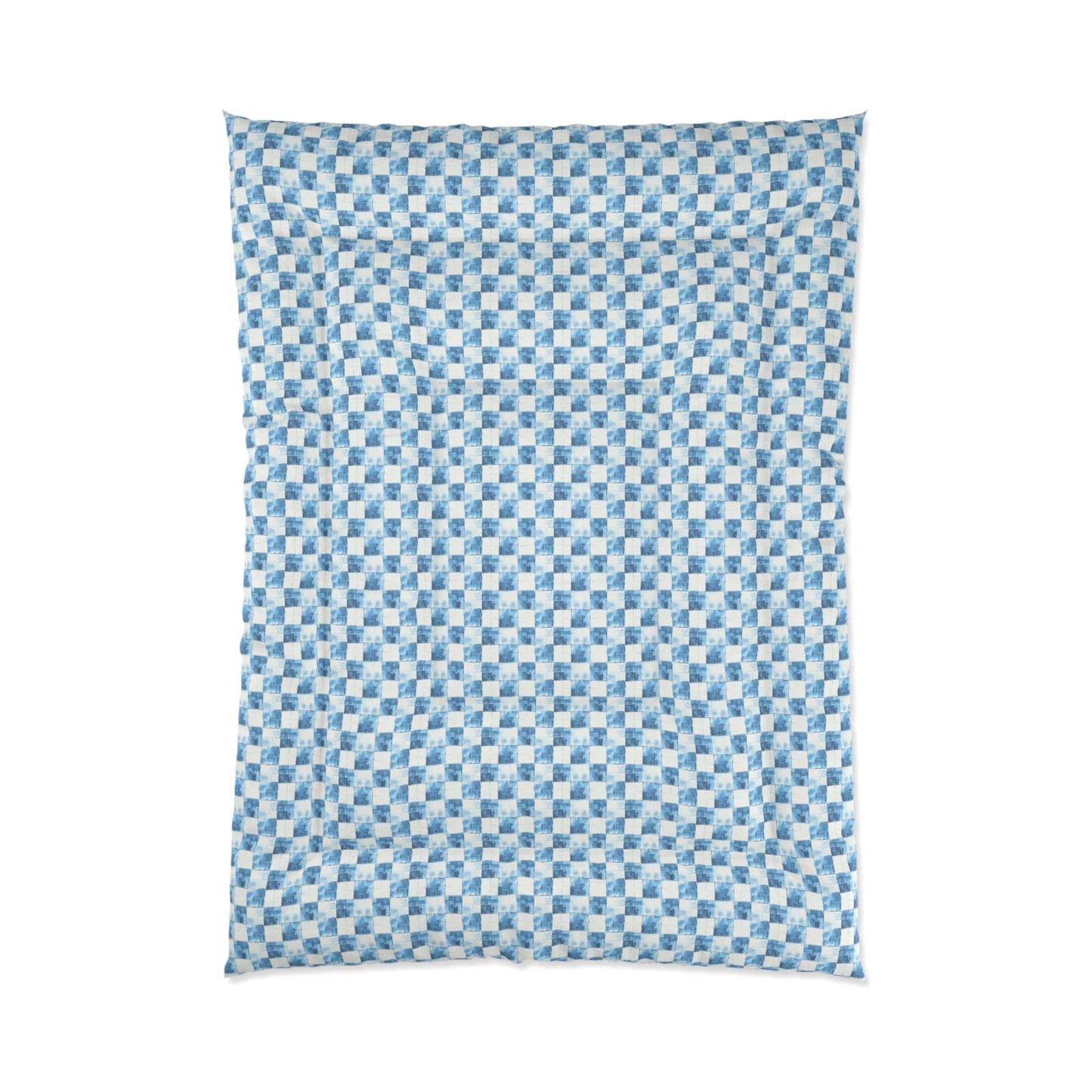 Cozy Blue Checkered Comforter