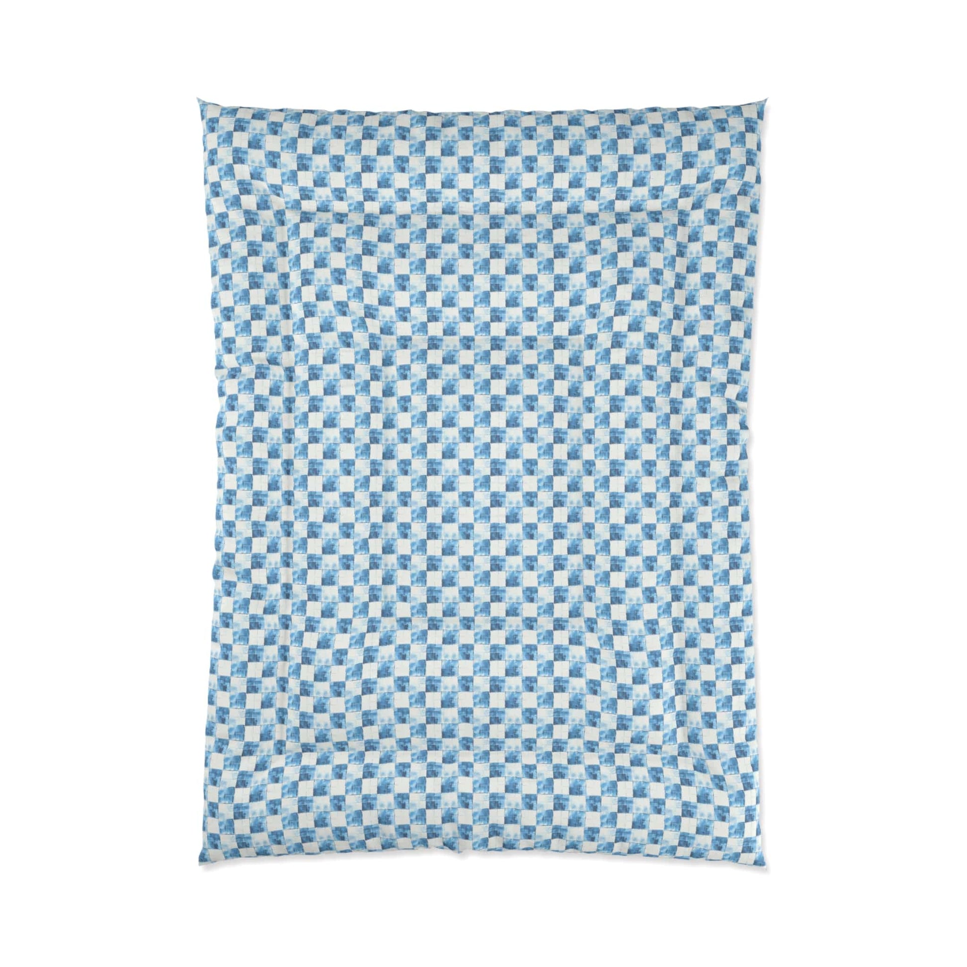 Cozy Blue Checkered Comforter