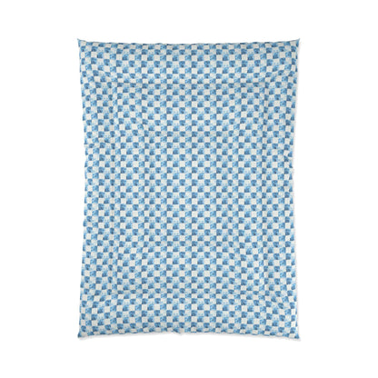 Cozy Blue Checkered Comforter
