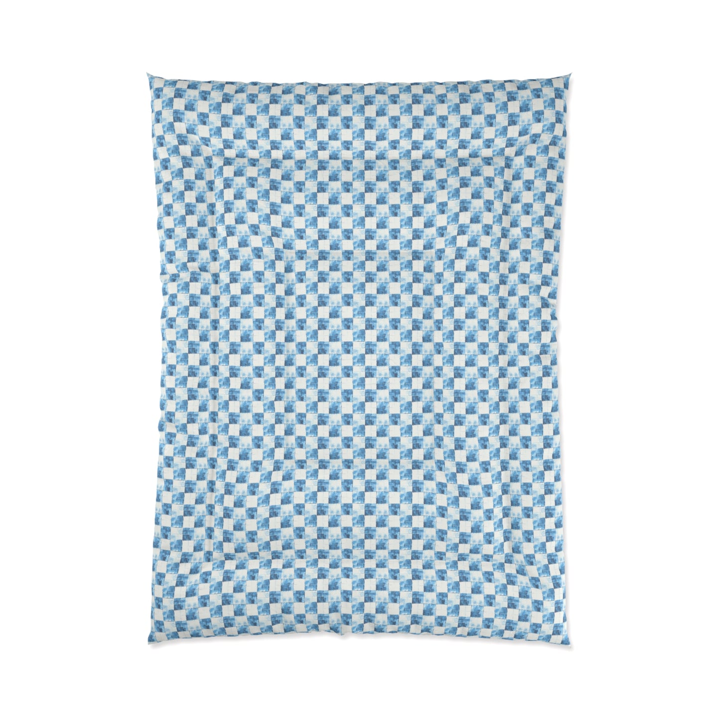 Cozy Blue Checkered Comforter