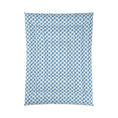 Cozy Blue Checkered Comforter