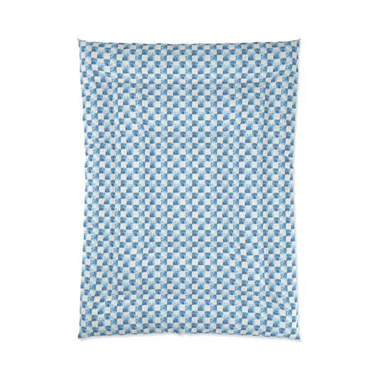 Cozy Blue Checkered Comforter