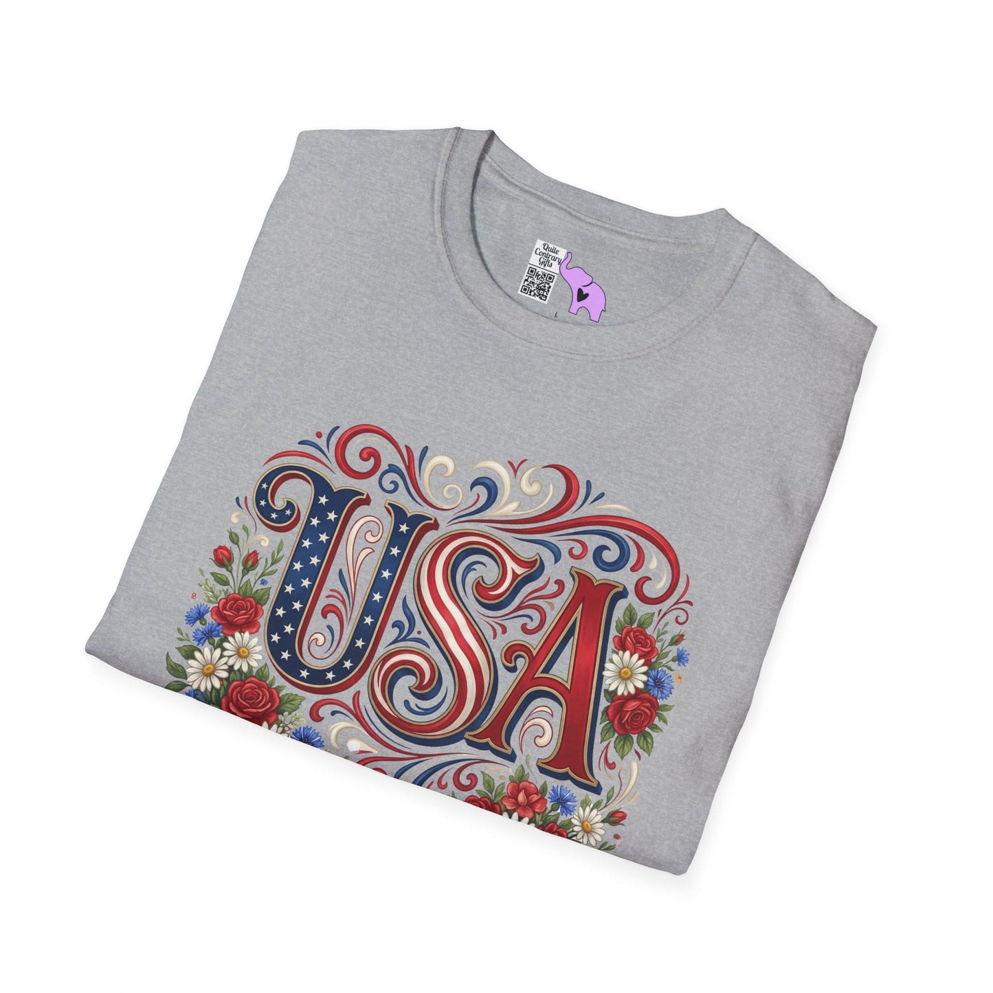 Floral USA 250 Years of Freedom Adult T-shirt