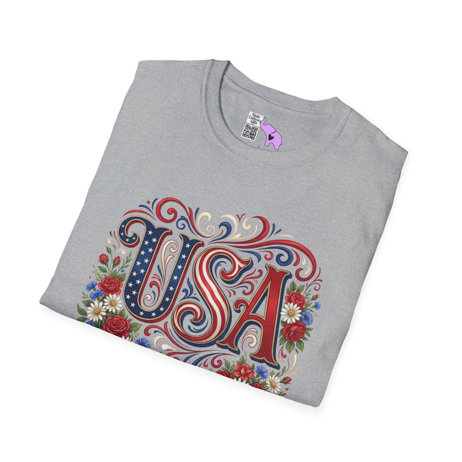 Floral USA 250 Years of Freedom Adult T-shirt