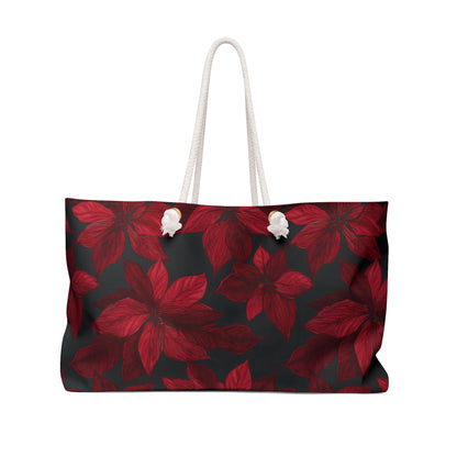 Midnight Poinsettia Garden Weekender Bag