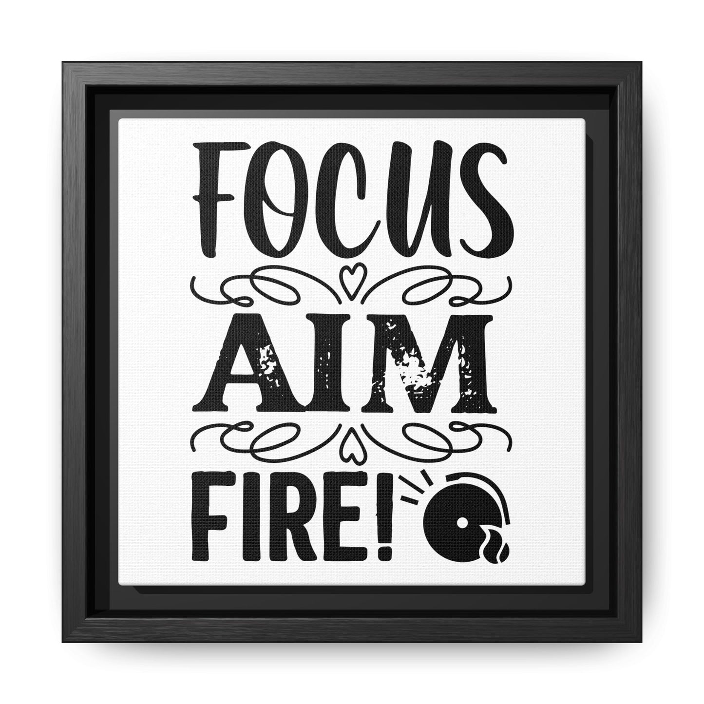 Focus Aim Fire Canvas Bathroom Art