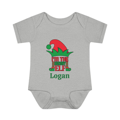 I'm The Hungry Elf Personalized Infant Baby Rib Bodysuit