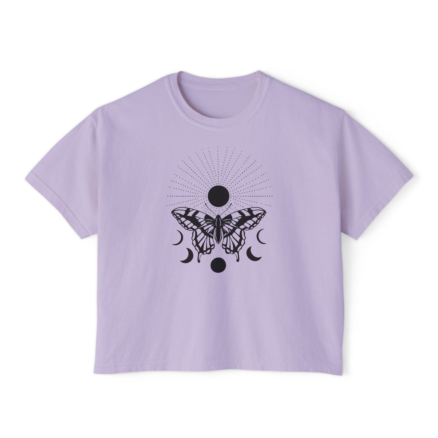 Butterfly w/Sun, Moon, & Stars Women's Boxy Tee