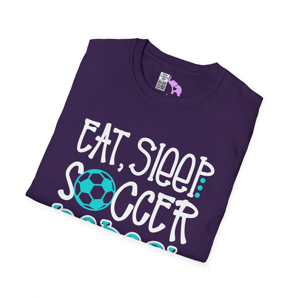 Eat Sleep Soccer Repeat (Teal) Adult T-shirt
