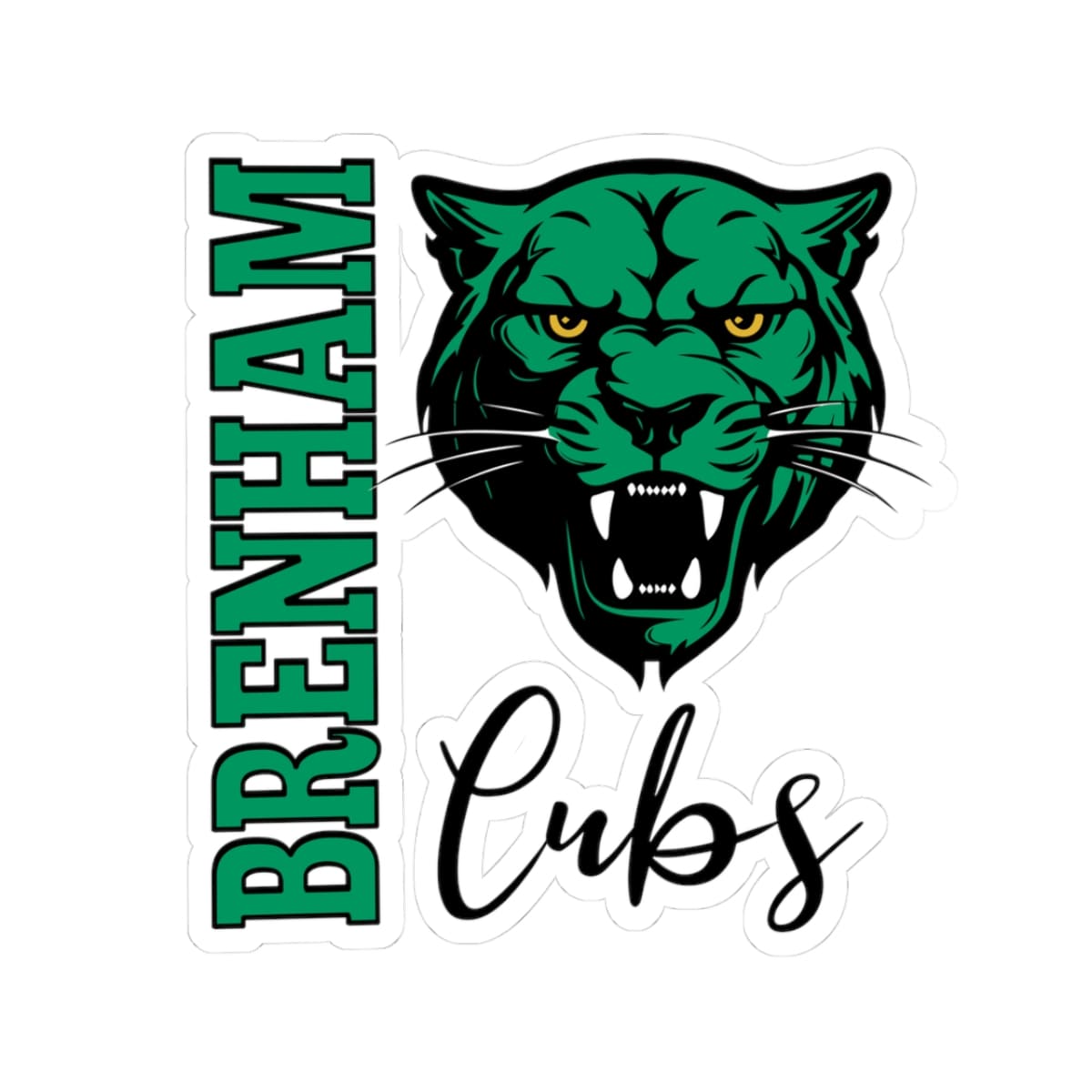 Brenham Vertical Fury, Black Kiss-Cut Decal