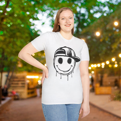 Melty Smiley Face w/Hat Adult T-shirt