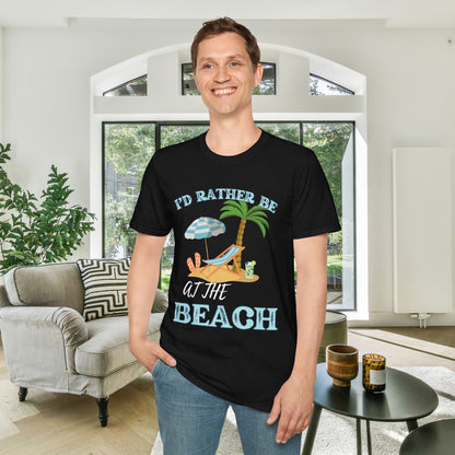 I'd Rather Be At The Beach Adult T-shirt
