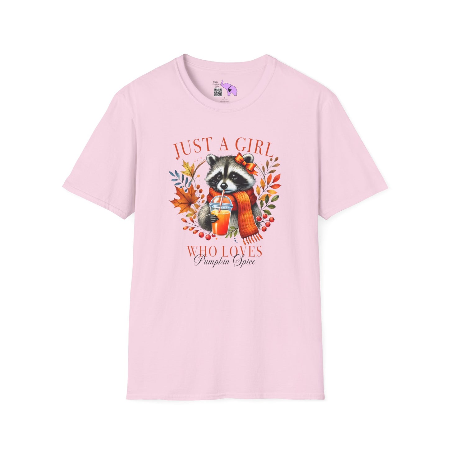 Just A Girl Who Loves Pumpkin Spice (Racoon) Adult T-shirt