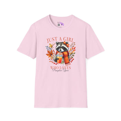 Just A Girl Who Loves Pumpkin Spice (Racoon) Adult T-shirt
