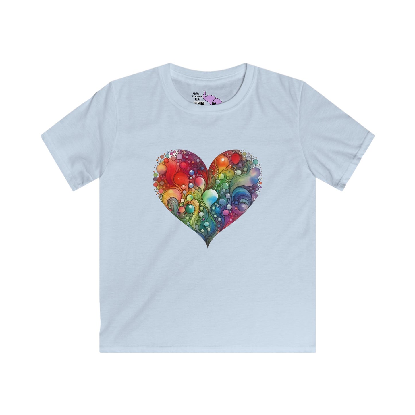 Color Burst Heart Youth Softstyle Tee