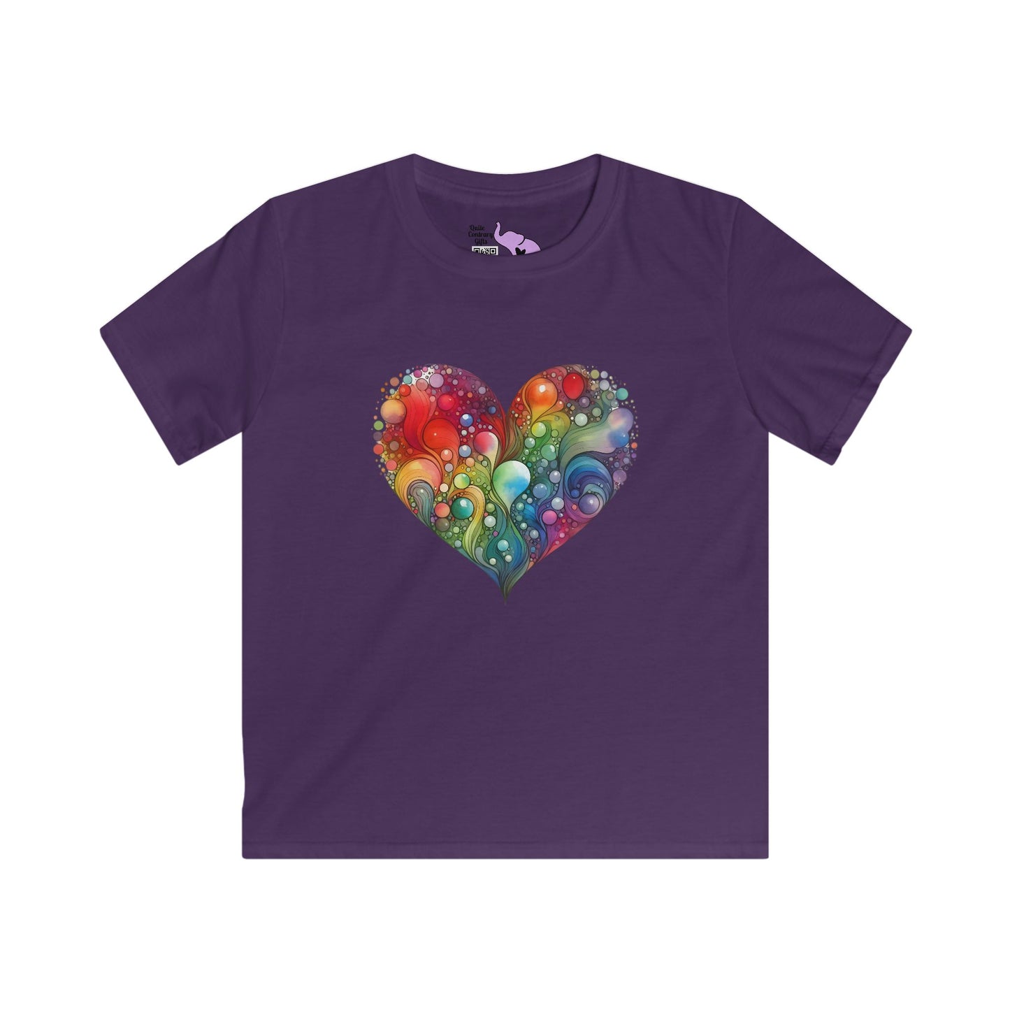 Color Burst Heart Youth Softstyle Tee