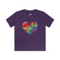 Color Burst Heart Youth Softstyle Tee