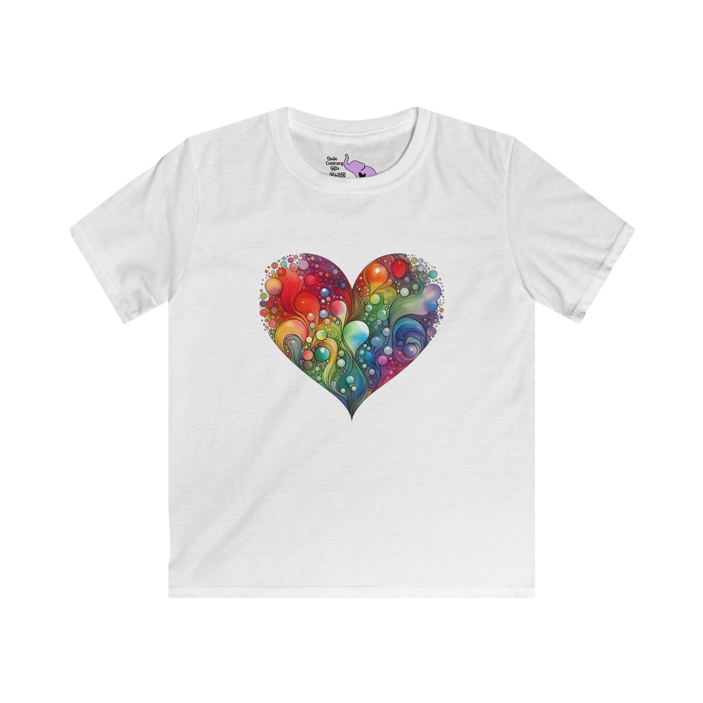 Color Burst Heart Youth Softstyle Tee