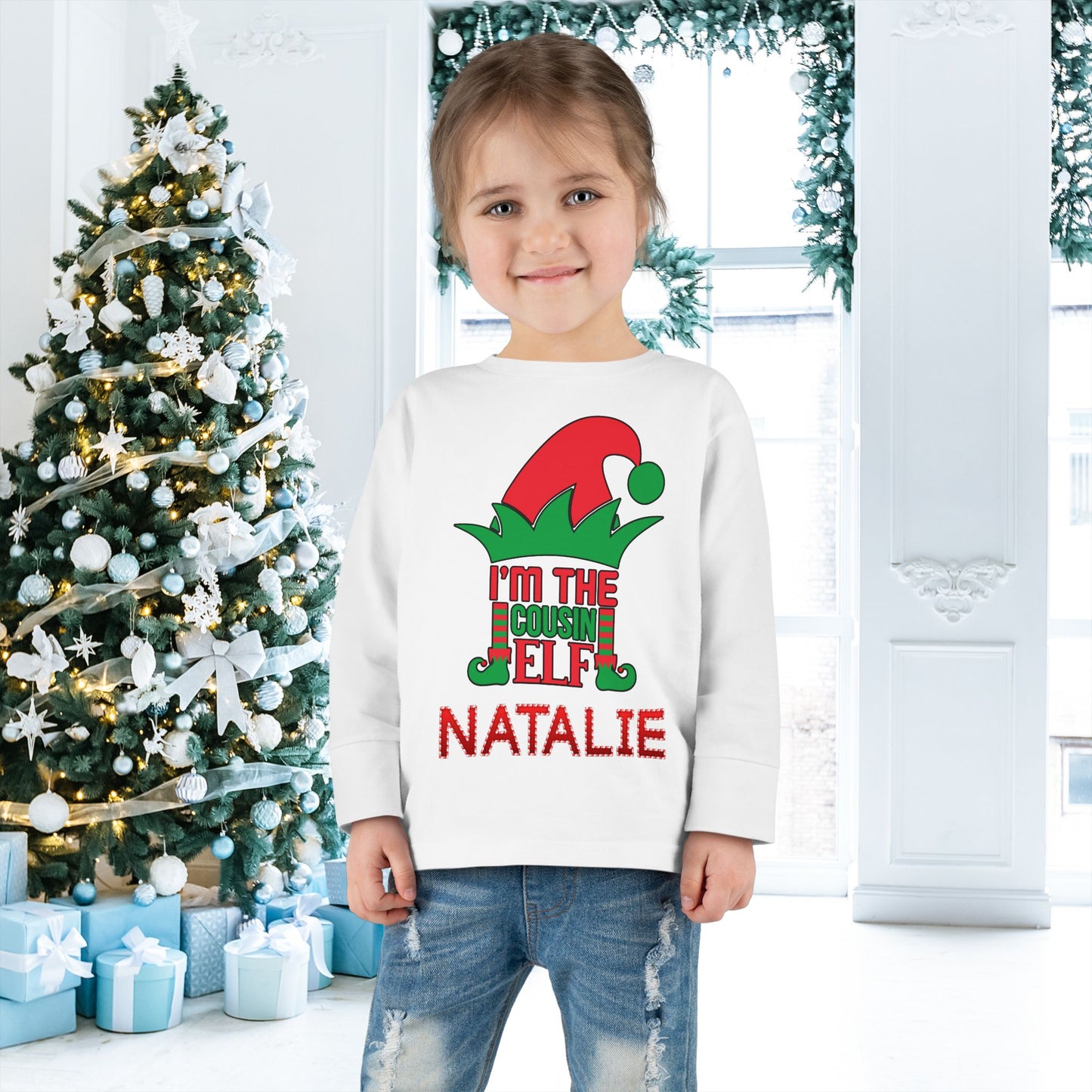 I'm The Cousin Elf Toddler Long Sleeve Tee