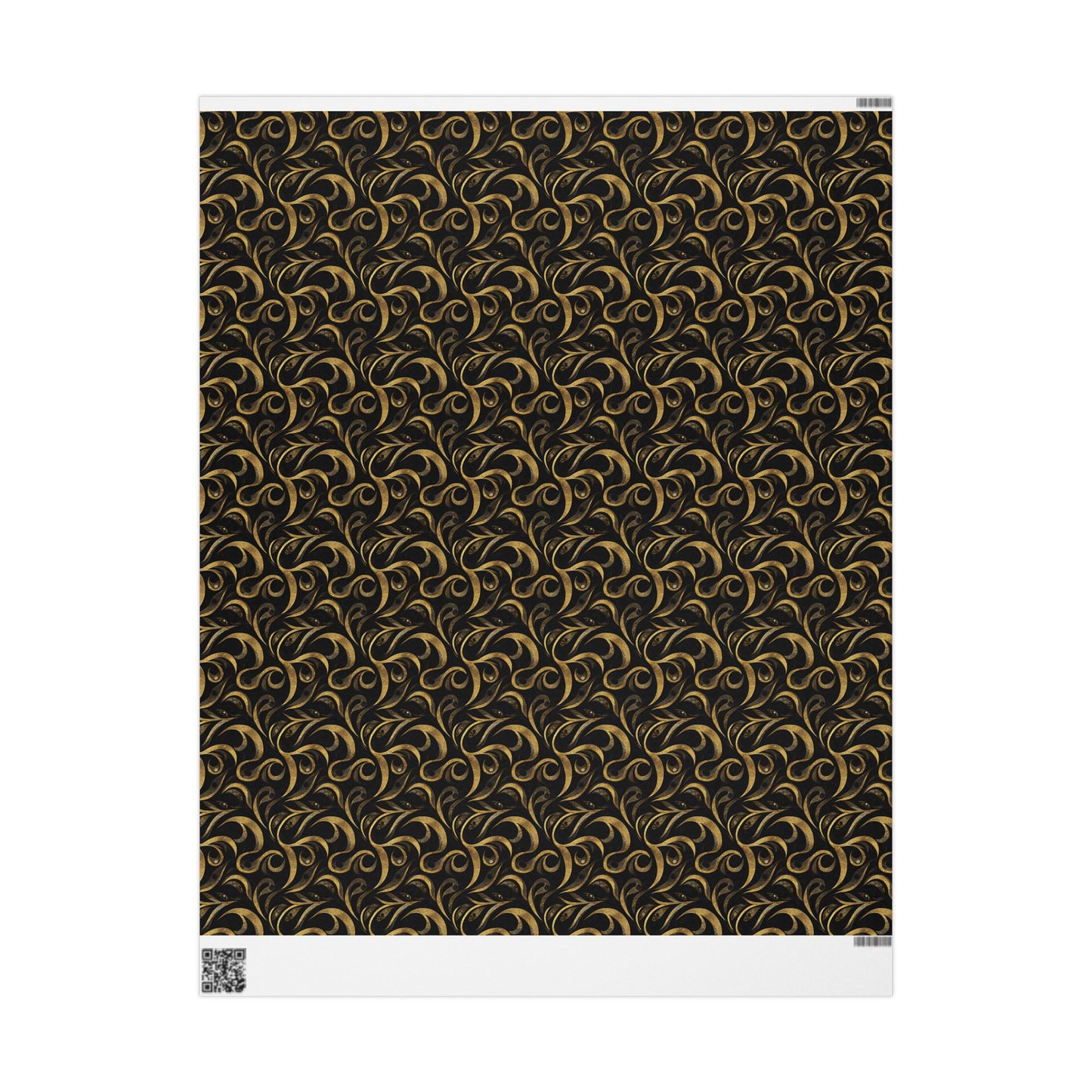 Golden Noir Swirl Wrapping Paper