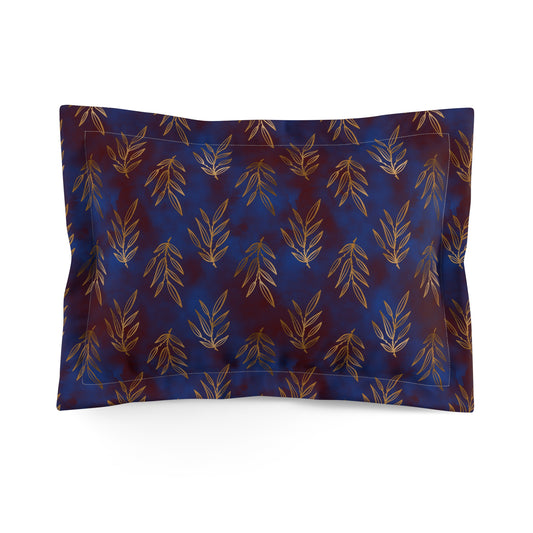 Midnight Gilded Leaves Pillow Sham