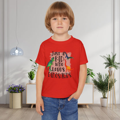 Just A Kid Who Loves Dinosaurs Heavy Cotton™ Toddler T-shirt