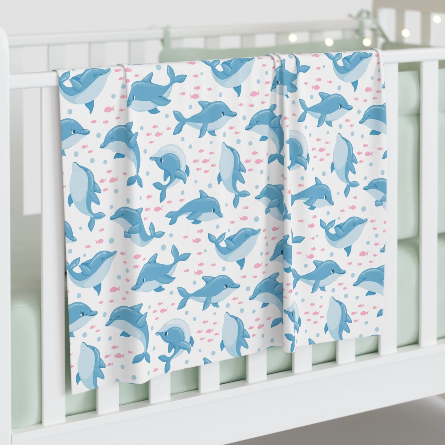 Little Dolphin Splash Baby Swaddle Blanket