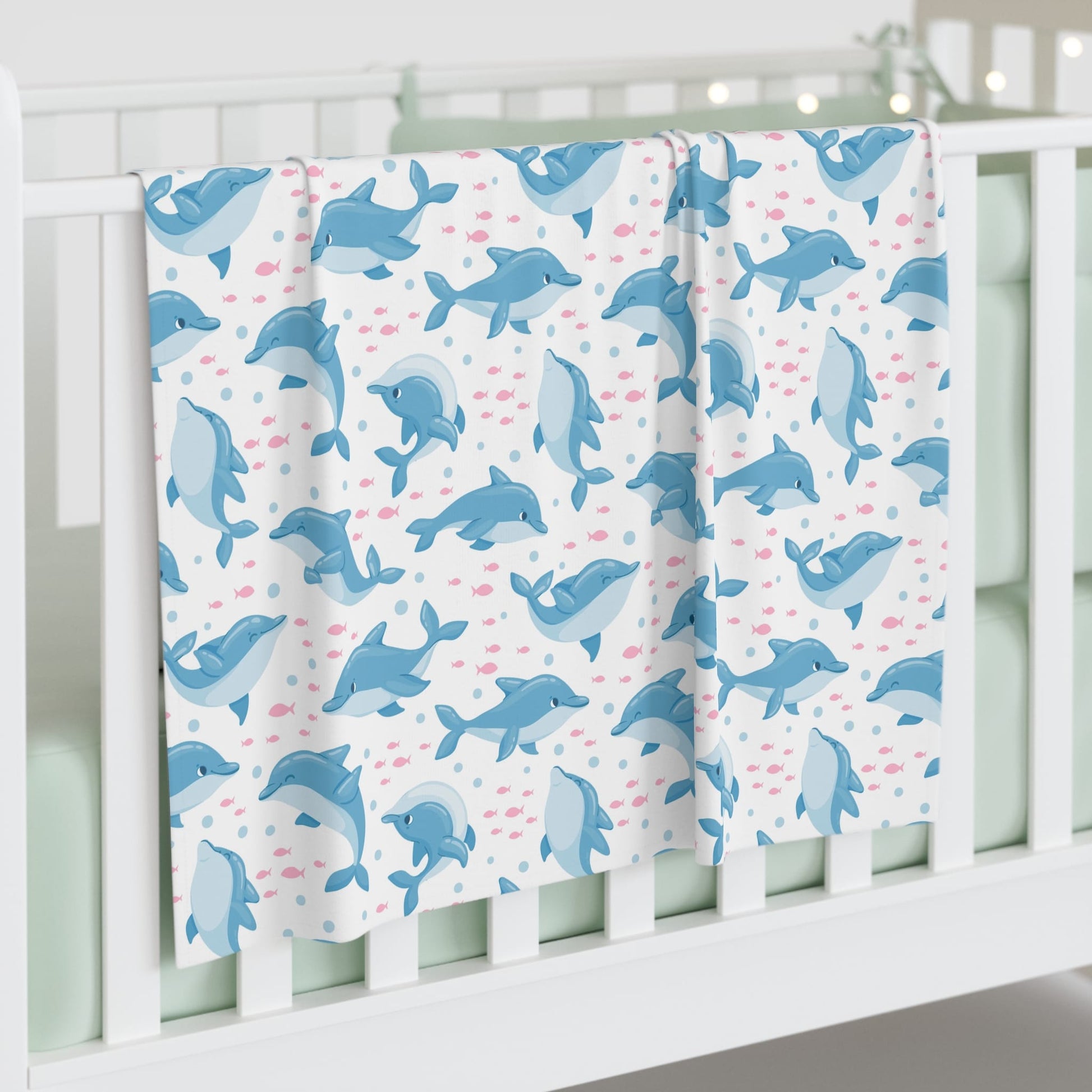 Little Dolphin Splash Baby Swaddle Blanket
