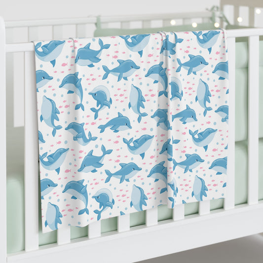 Little Dolphin Splash Baby Swaddle Blanket