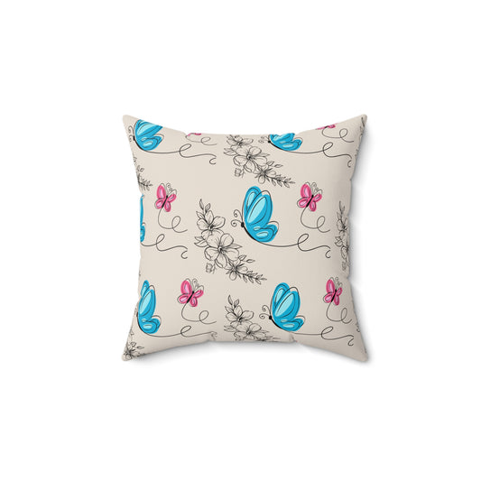 Butterfly Doodles Throw Pillow