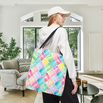 Watercolor Weave Canvas Tote Bag