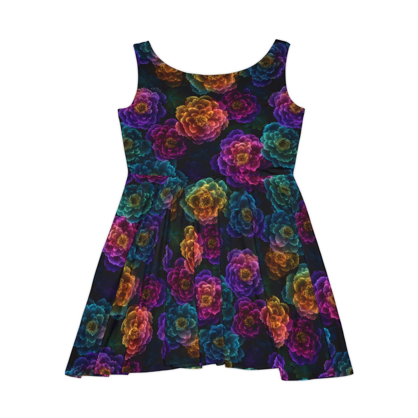 Neon Whisper Blooms Women's Skater Dress