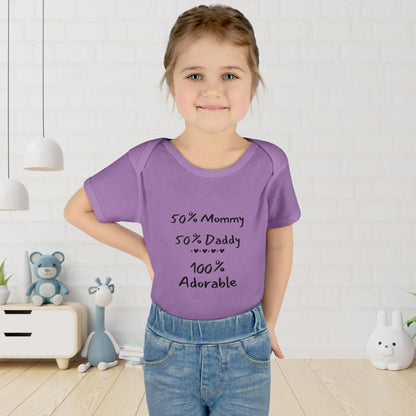 50% Mommy 50% Daddy 100% Adorable Infant Onesie